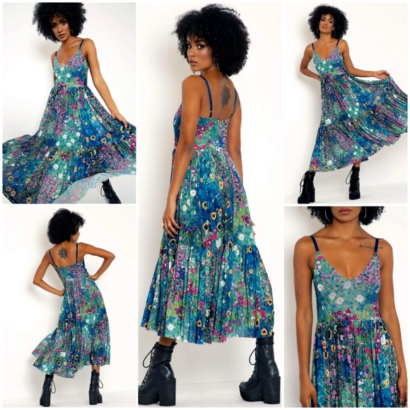 Blackmilk Dresses & Skirts - BLACKMILK NWT Klimt Collage Pink Sheer Midaxi Dress Size S